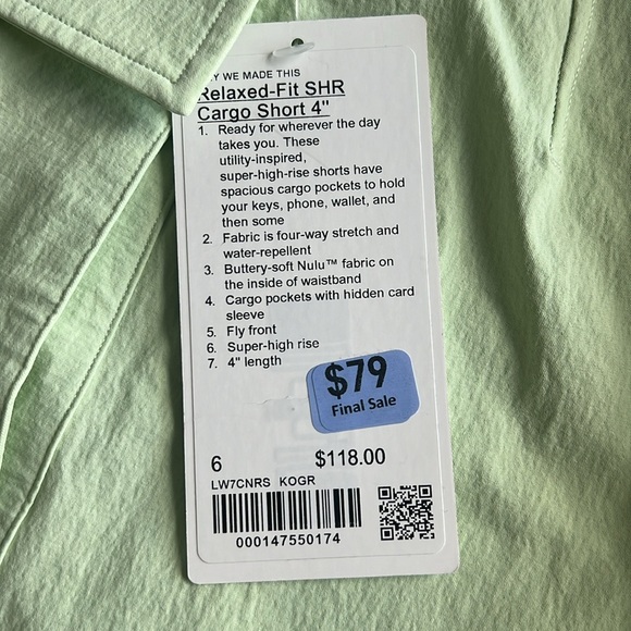 Lululemon Relaxed Fit SHR Cargo Short 4” - Picture 6 of 6